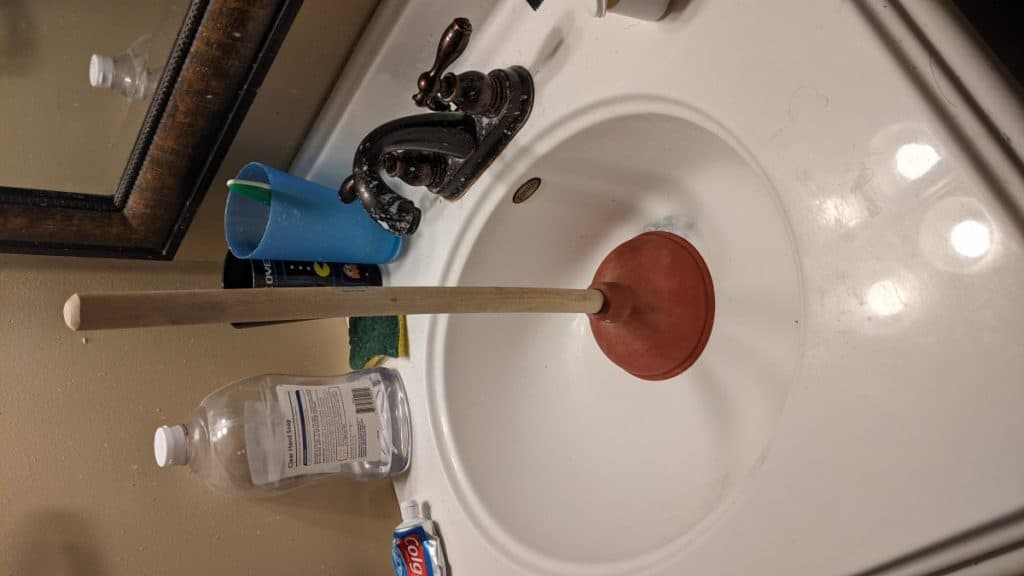 red rubber sink plunger