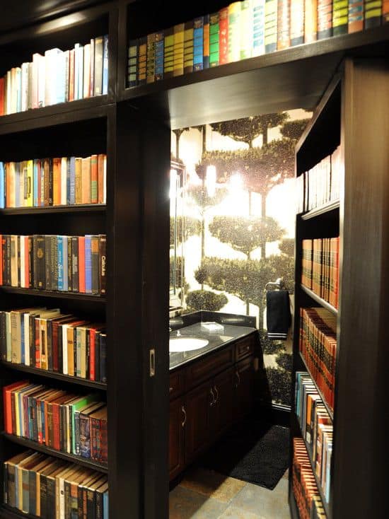 secret bathroom in home library